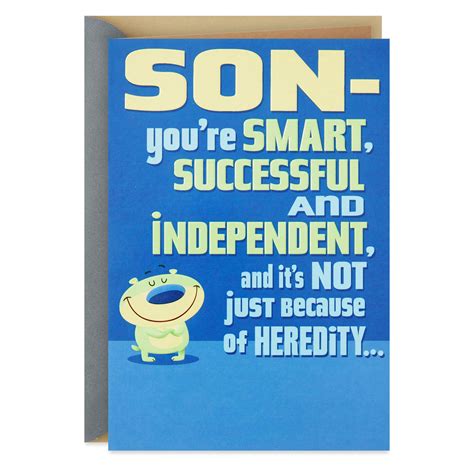 hallmark smart and successful son funny birthday card|happy birthday cards for son.